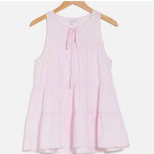 Topshop Pink Tiered Soft Animal Print Sleeveless Tie Size 6 NEW WITH TAG!